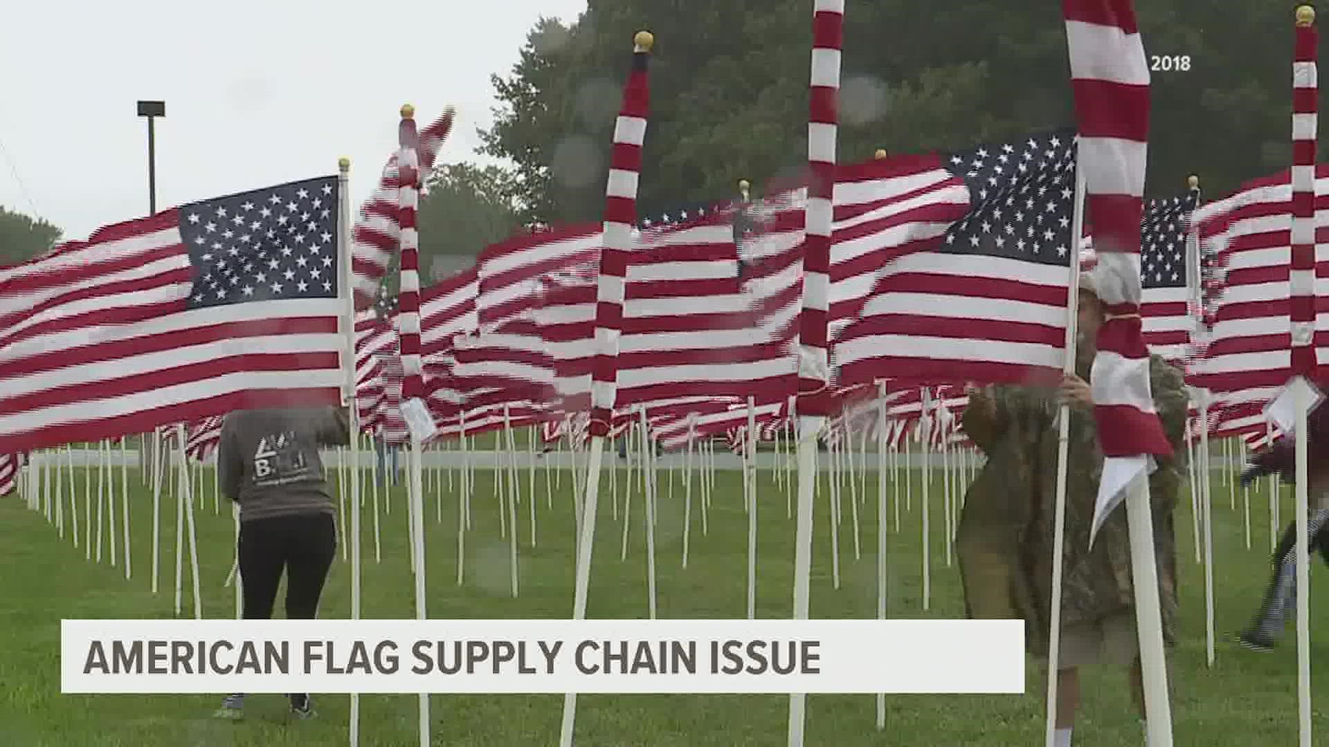 Dauphin and Lebanon County say they've struggled to get their supply of flags for gravesite ceremonies