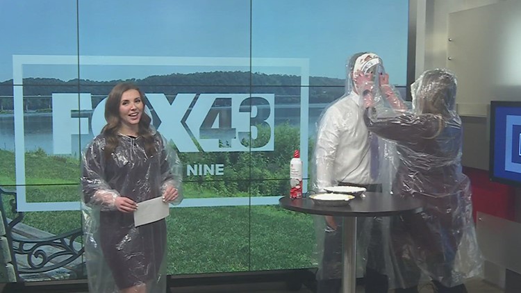 FOX43 anchors get pied for Pi Day