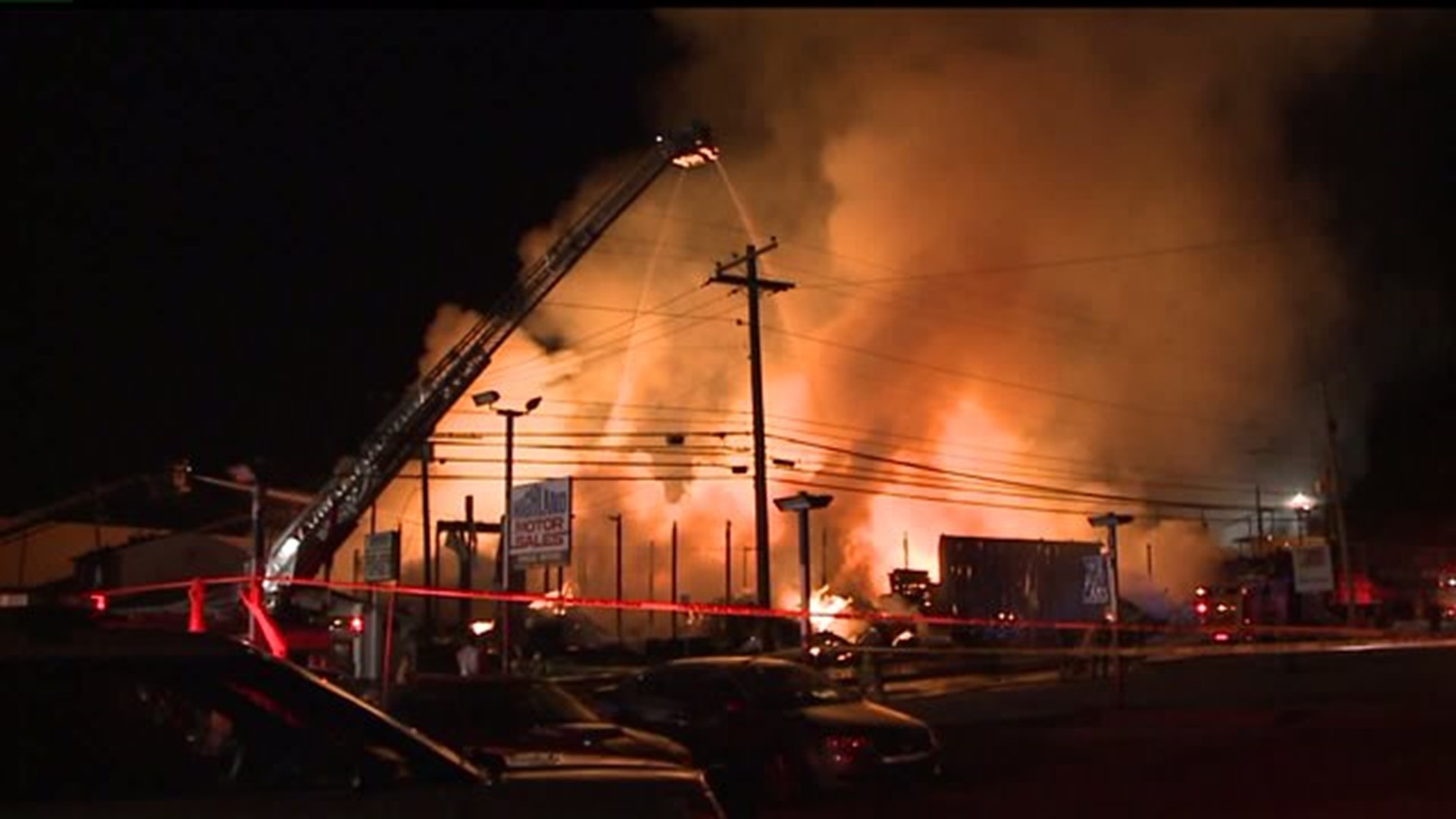 Firefighters battle multi-alarm fire at a Lemoyne lumber yard
