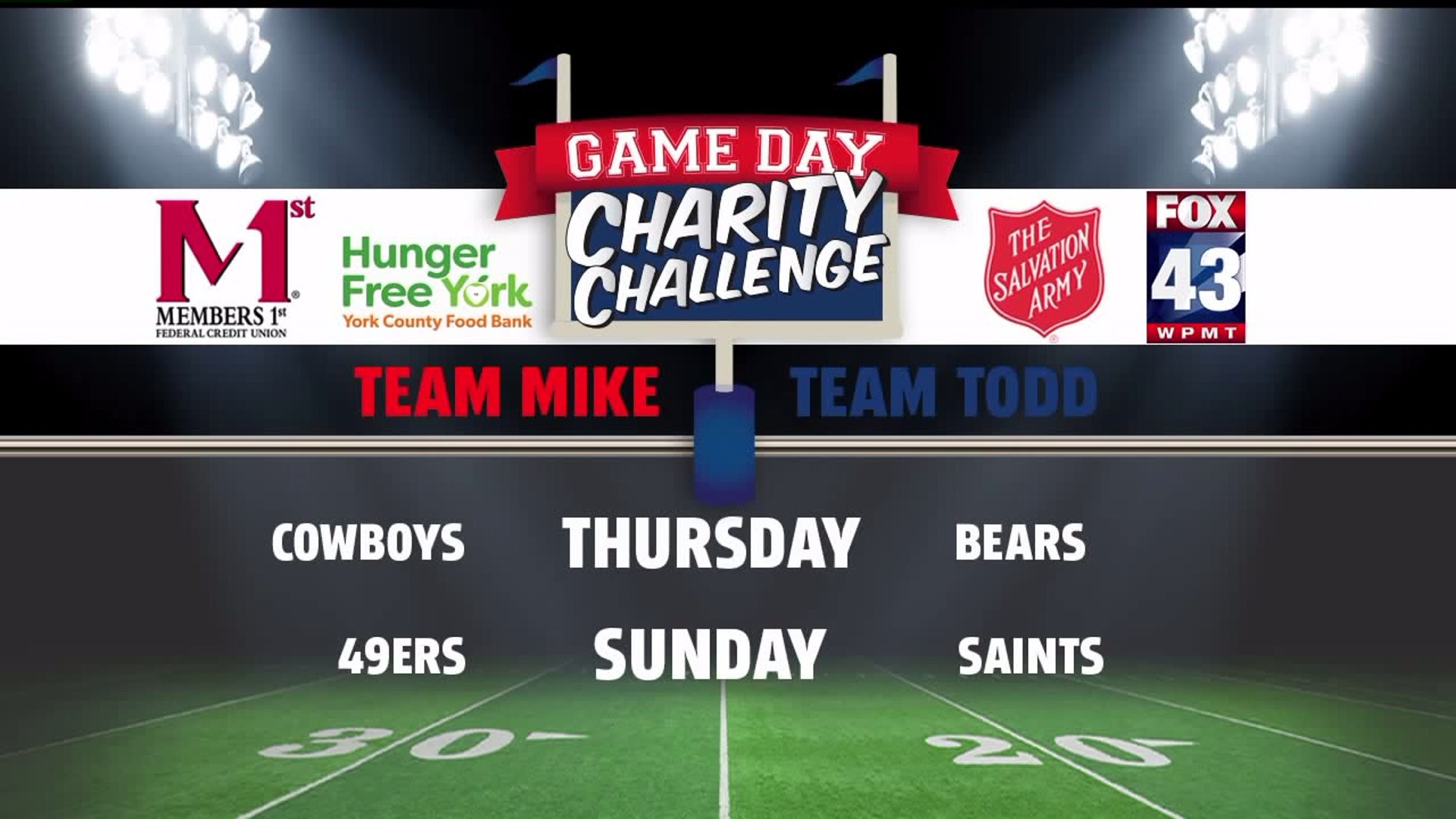Game Day Charity Challenge (Week 11)