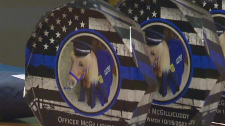 Mourners gather for Quarryville's fallen Officer McGillicuddy, the miniature horse