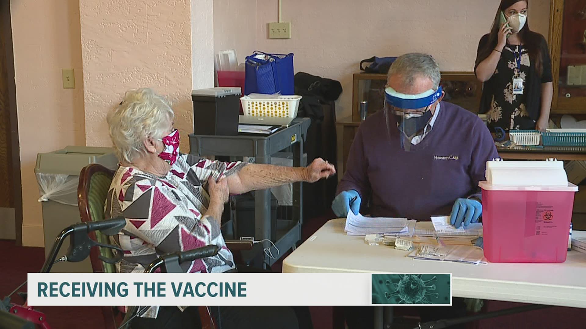 Locals receiving the vaccine