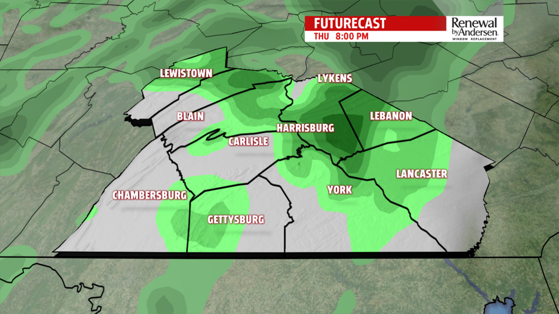 Cooler and cloudier Thursday with late day and evening showers | fox43.com