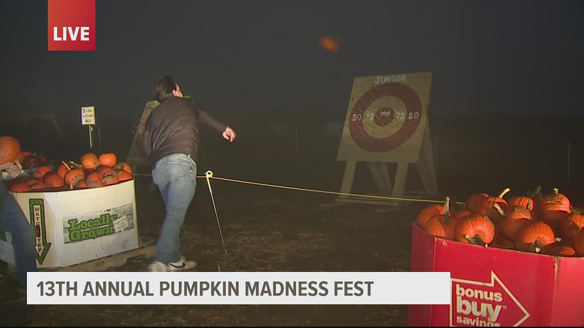 This weekend is capped off with a glow-in-the-dark pumpkin drop.