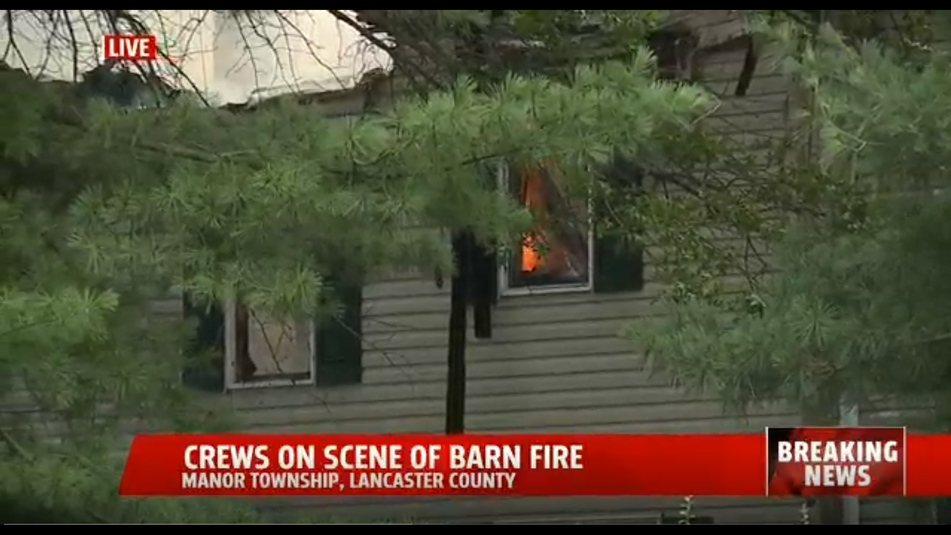 Crews on the Scene of Barn Fire in Manor Township, Lancaster County