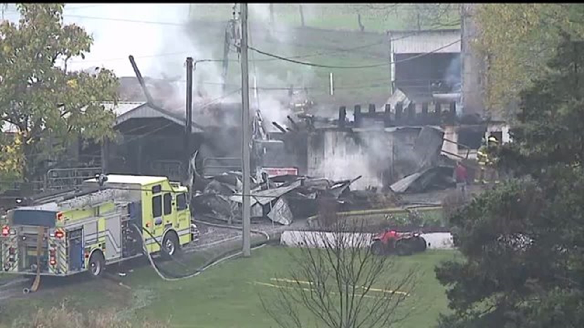 Barn destroyed by fire