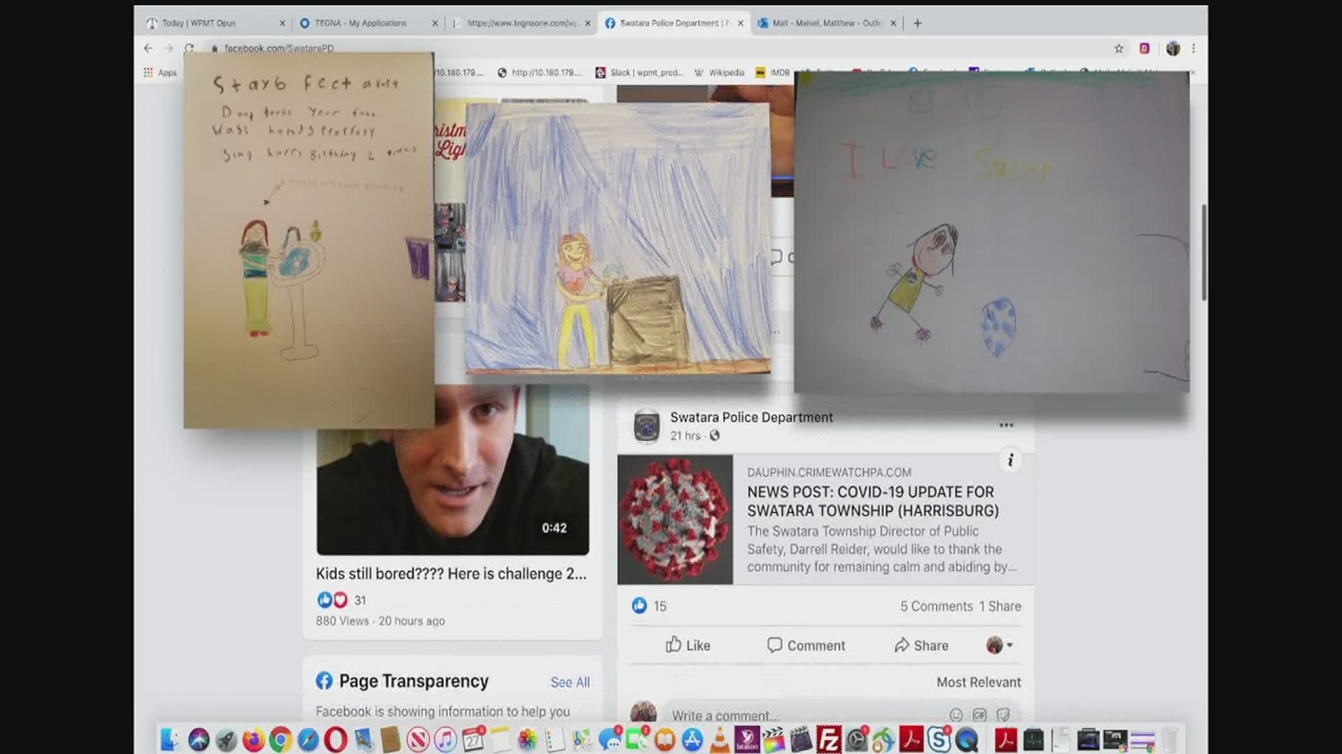 Every few days, the police department will post a new topic on its Facebook page, challenging kids to submit their best artwork on that topic.