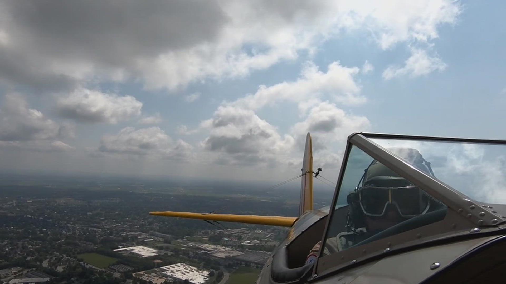 FOX43 flew in a 1942 WWII Boeing Stearman cockpit bi-plane from the Capital Wing of the Commemorative Air Force at the Lancaster Airshow