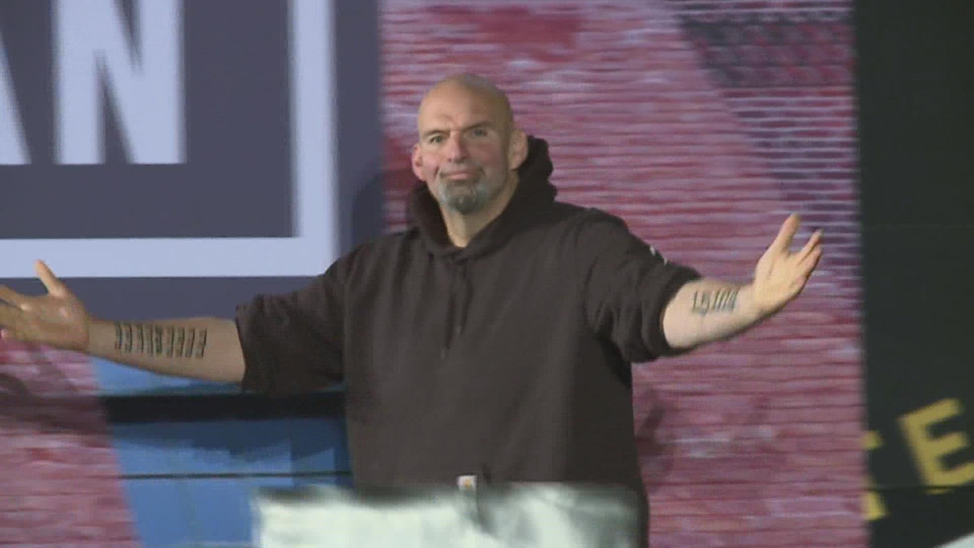 Fetterman took to the stage encouraging people to vote with the midterms just four weeks away