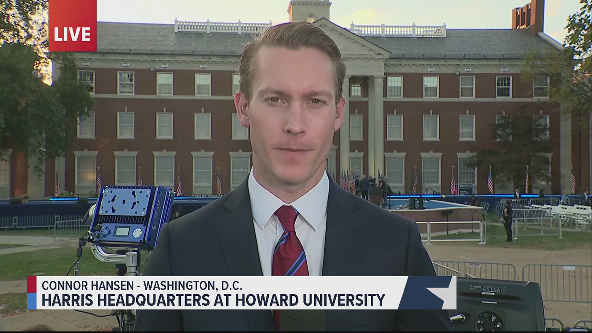 FOX News reporter Connor Hansen had updates from the Harris headquarters.