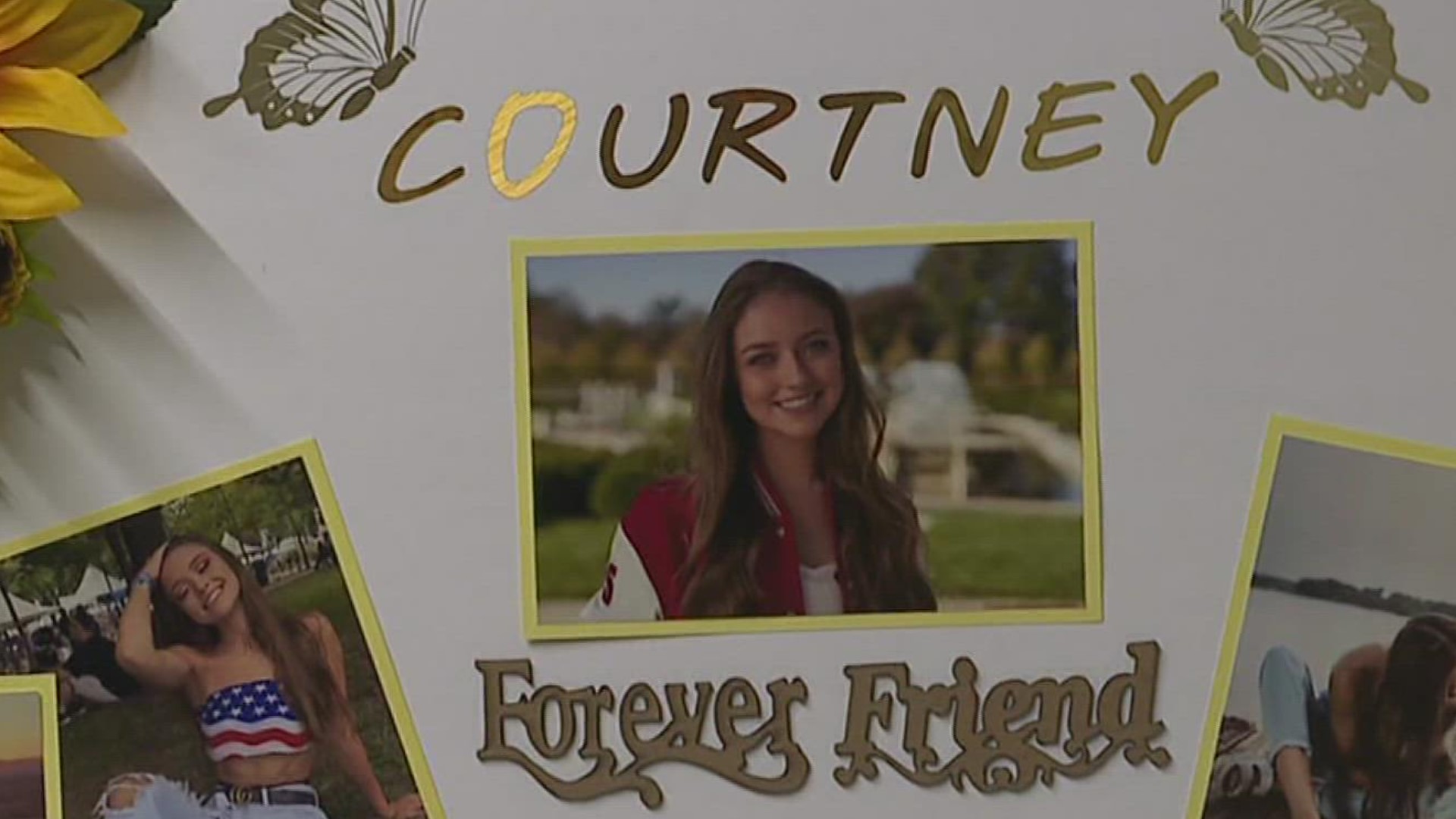 Girls on the school's volleyball team were remembering their late teammate, Courtney Groft, who died in a car crash last year.