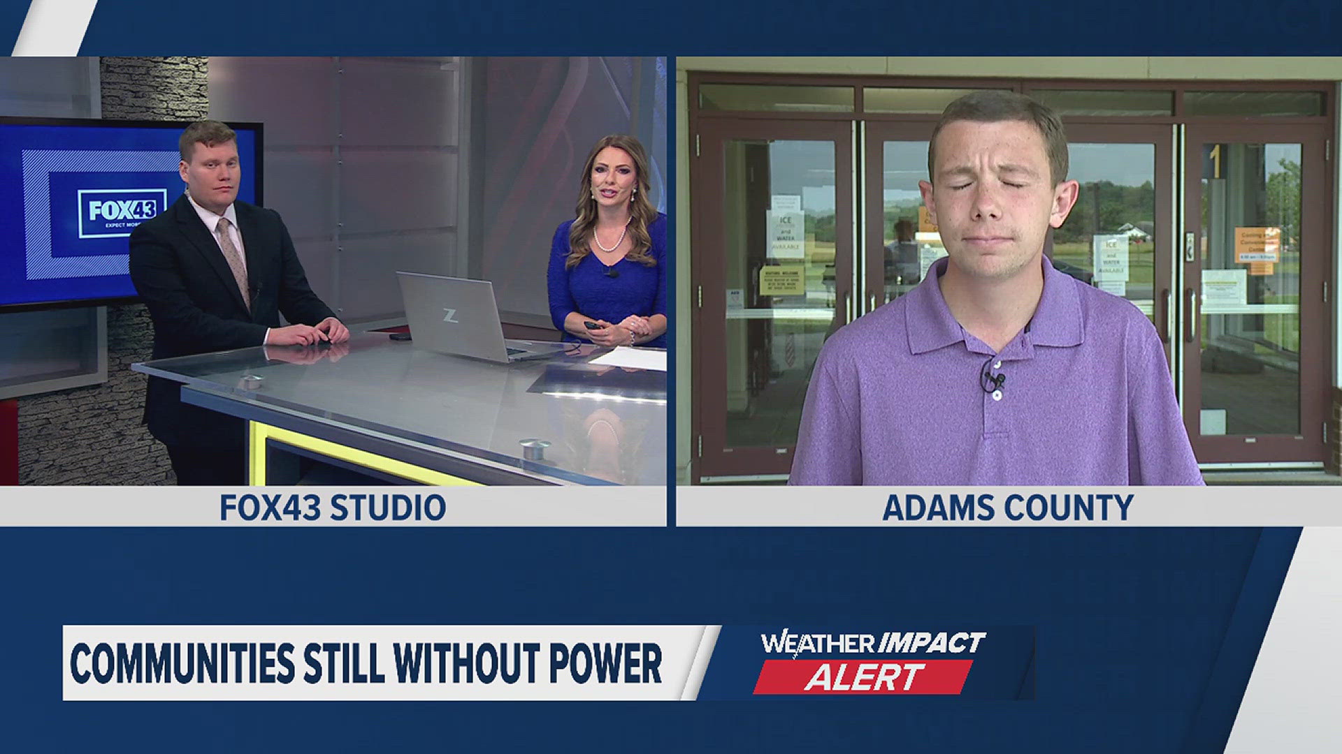 FOX43's Matt Klinedinst has the latest on ongoing power outages in Adams County