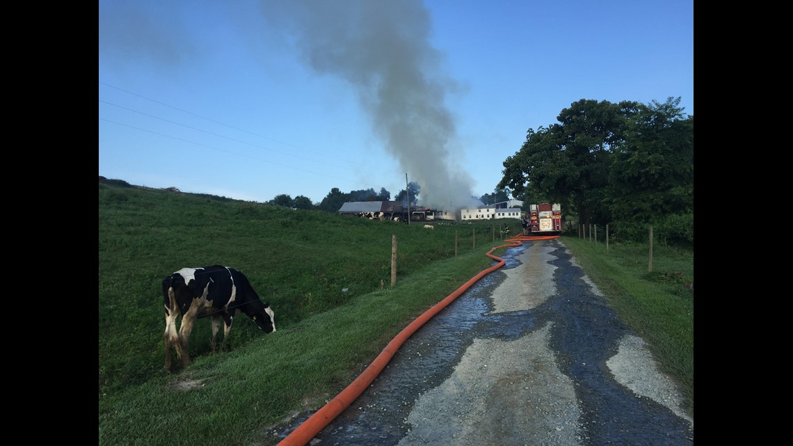 Crews on the scene of barn fire in Lancaster County | fox43.com