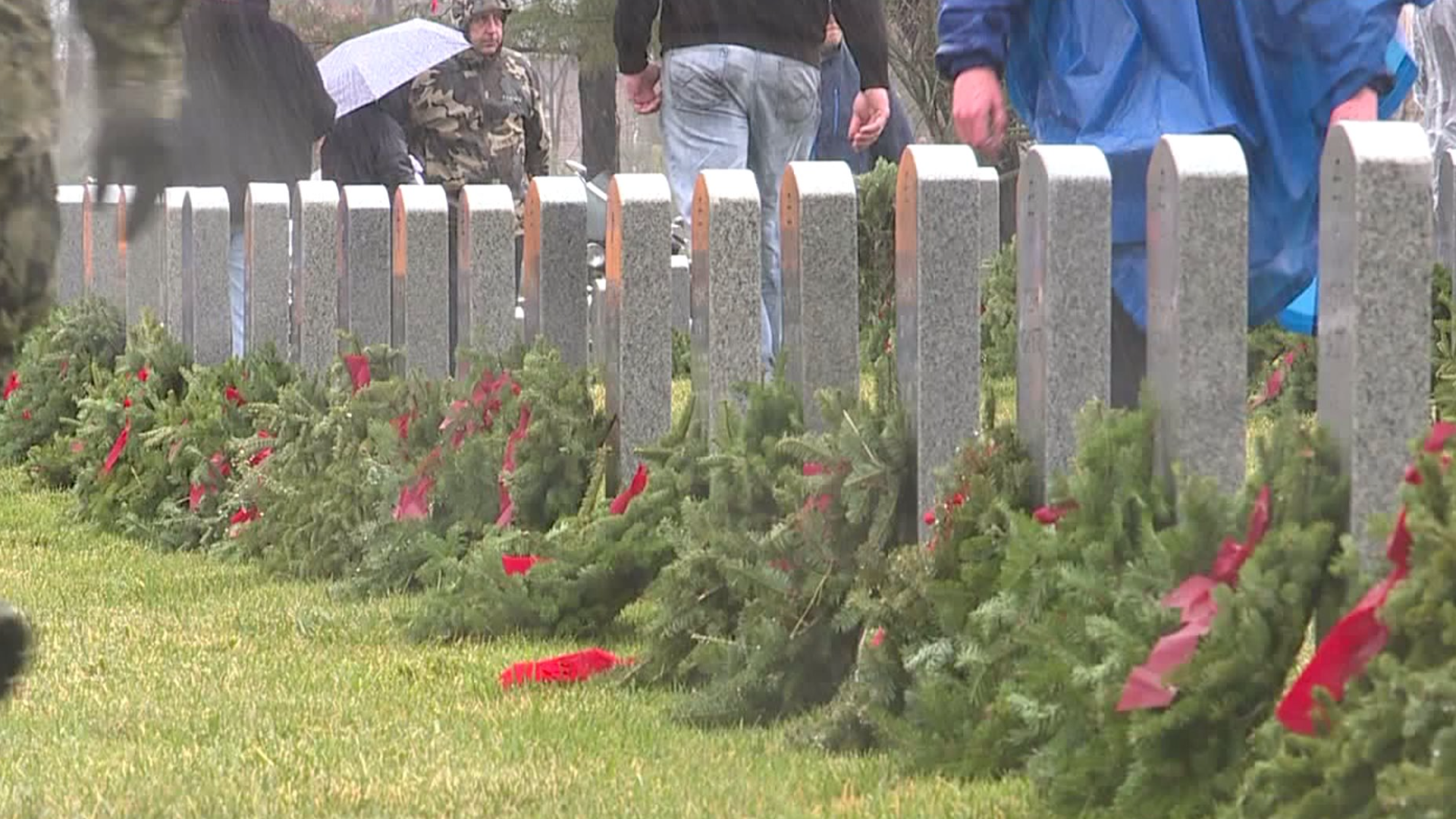 Thousands of wreaths placed on veterans` graves at Indiantown Gap Cemetery for Wreaths Across America Day