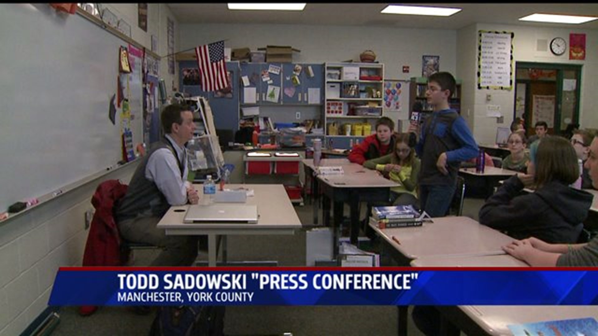 Todd Sadowski visits students at Spring Forge School in Manchester, York County