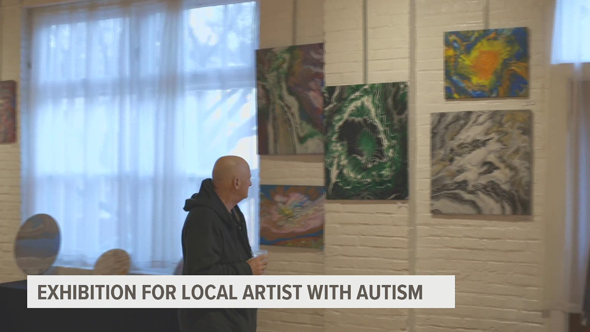 You can view the display all throughout the month. April is Autism Awareness Month and he is ready to share his work during this important time.
