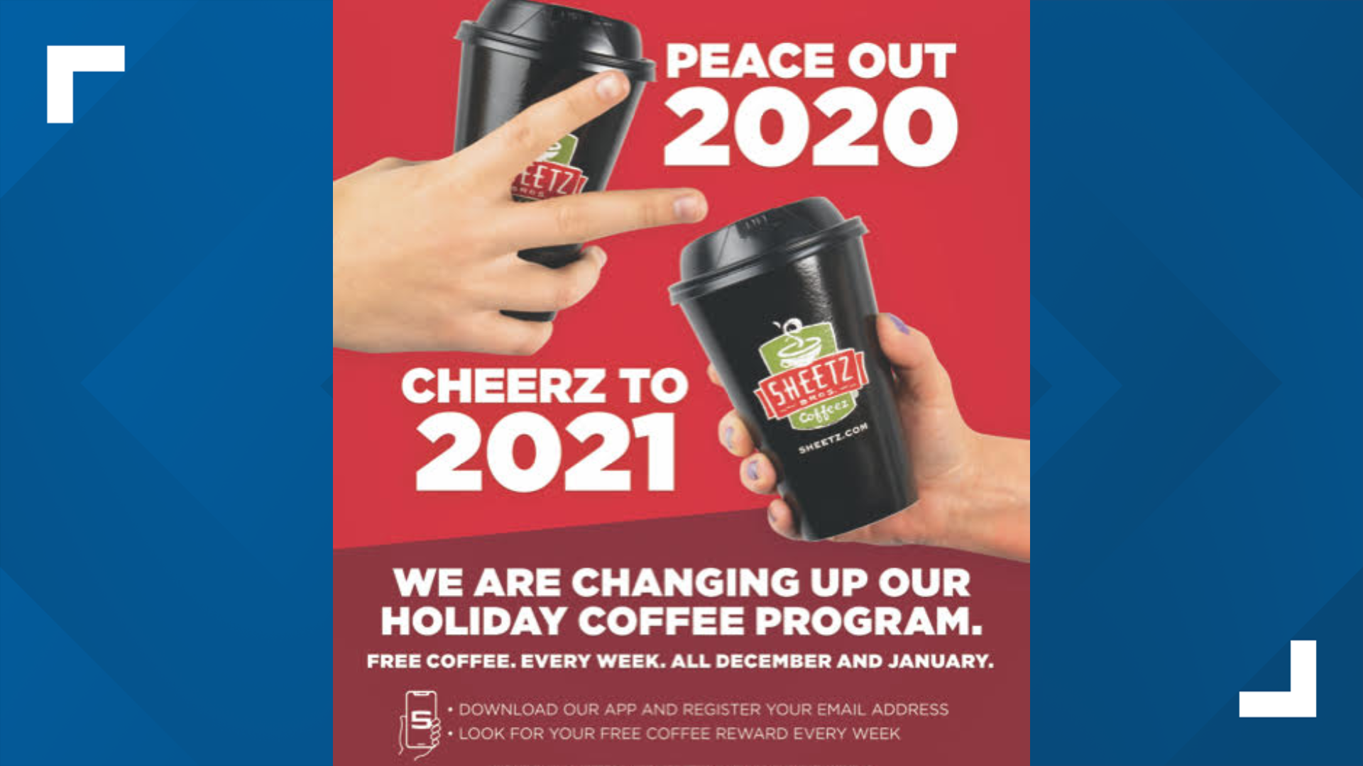 Sheetz will offer one free selfserve coffee per week to customers in