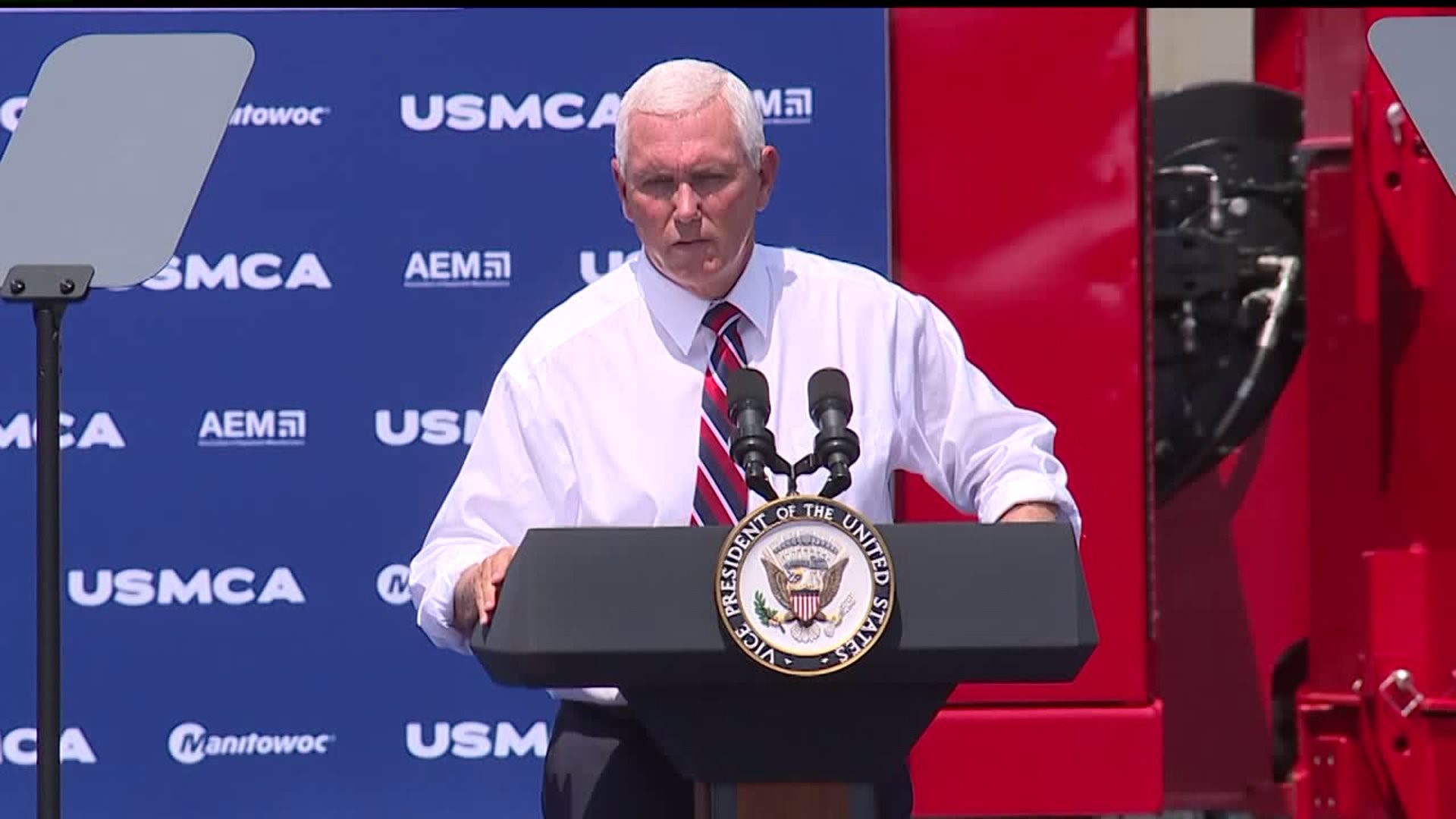Vice President Mike Pence pushes new trade agreement support