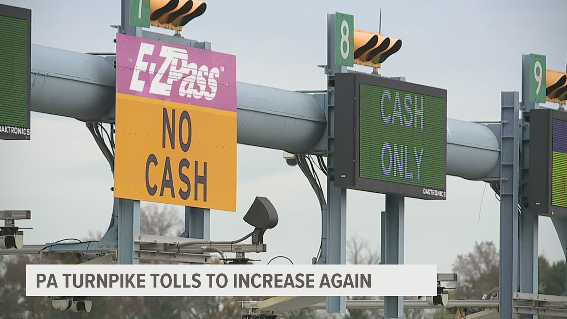 It's the first time in several years the increase will fall below 6%. Tolls will increase by 5% every year through 2025. By 2050, the yearly increase will be 3%.
