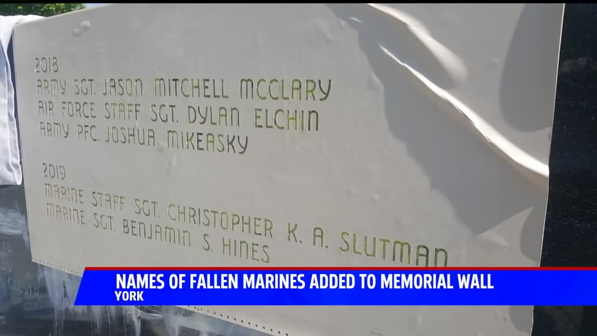 Staff Sgts. Benjamin Hines, Christopher Slutman among five names added to Veterans Memorial Wall