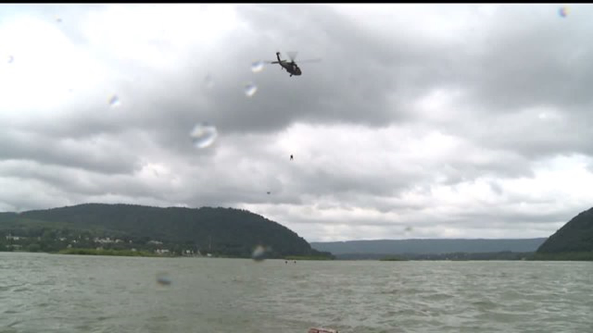 Blackhawk helicopters used during training in Susquehanna River