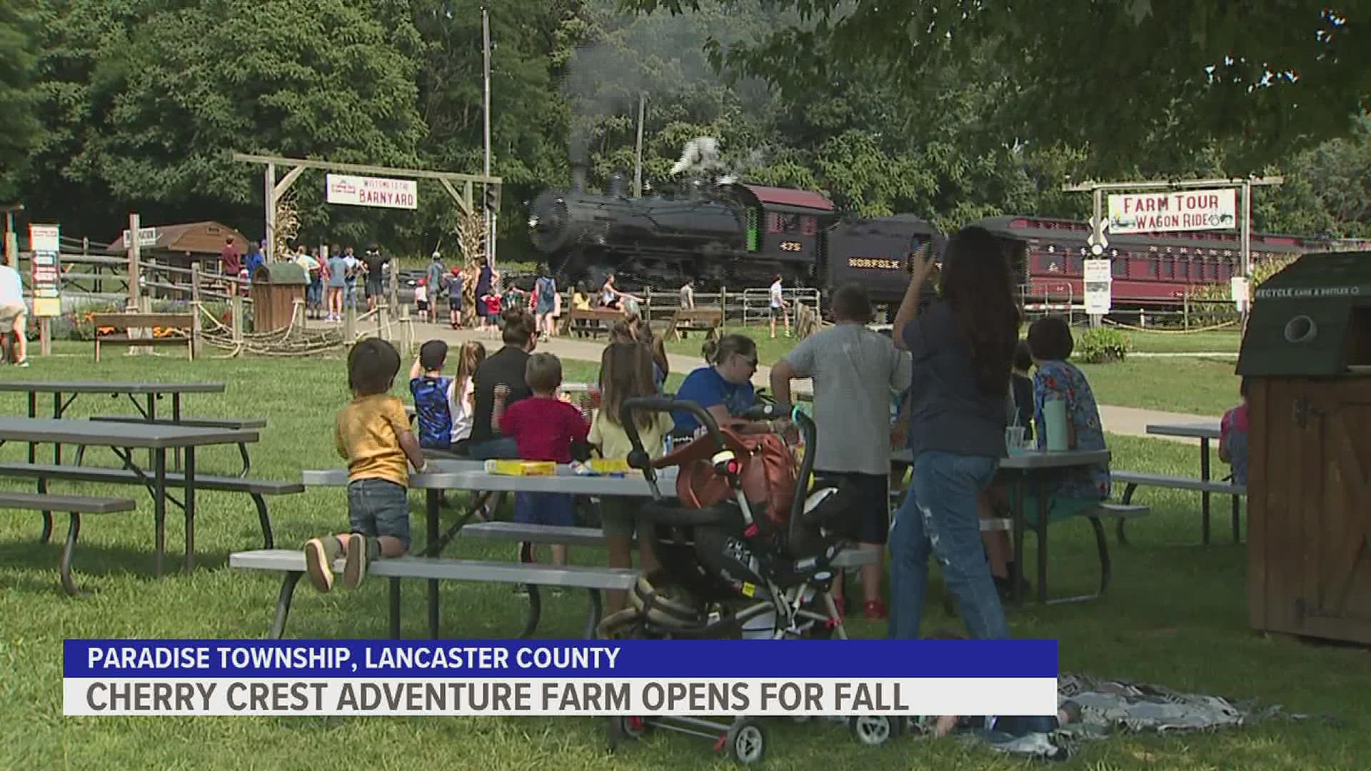 There are more than 60 farm-fun activities and rides, including trains, go-karts, flashlight mazes and live music at Cherry Crest Adventure Farm.