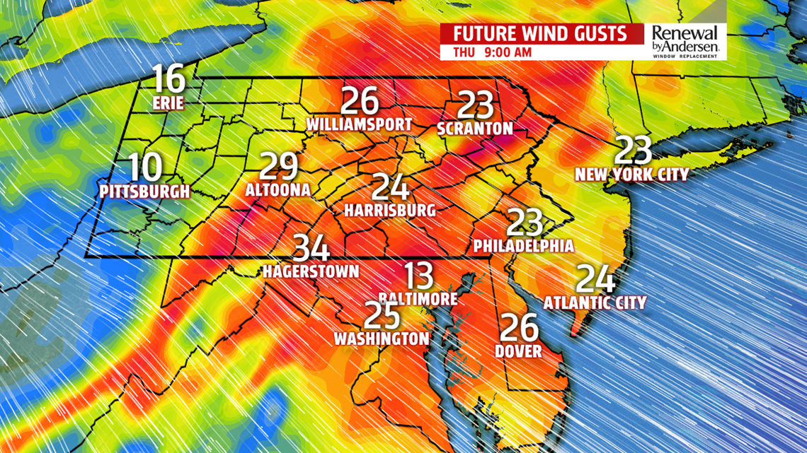 Cold and gusty Thursday with flurries and wind chills in the 20s ...