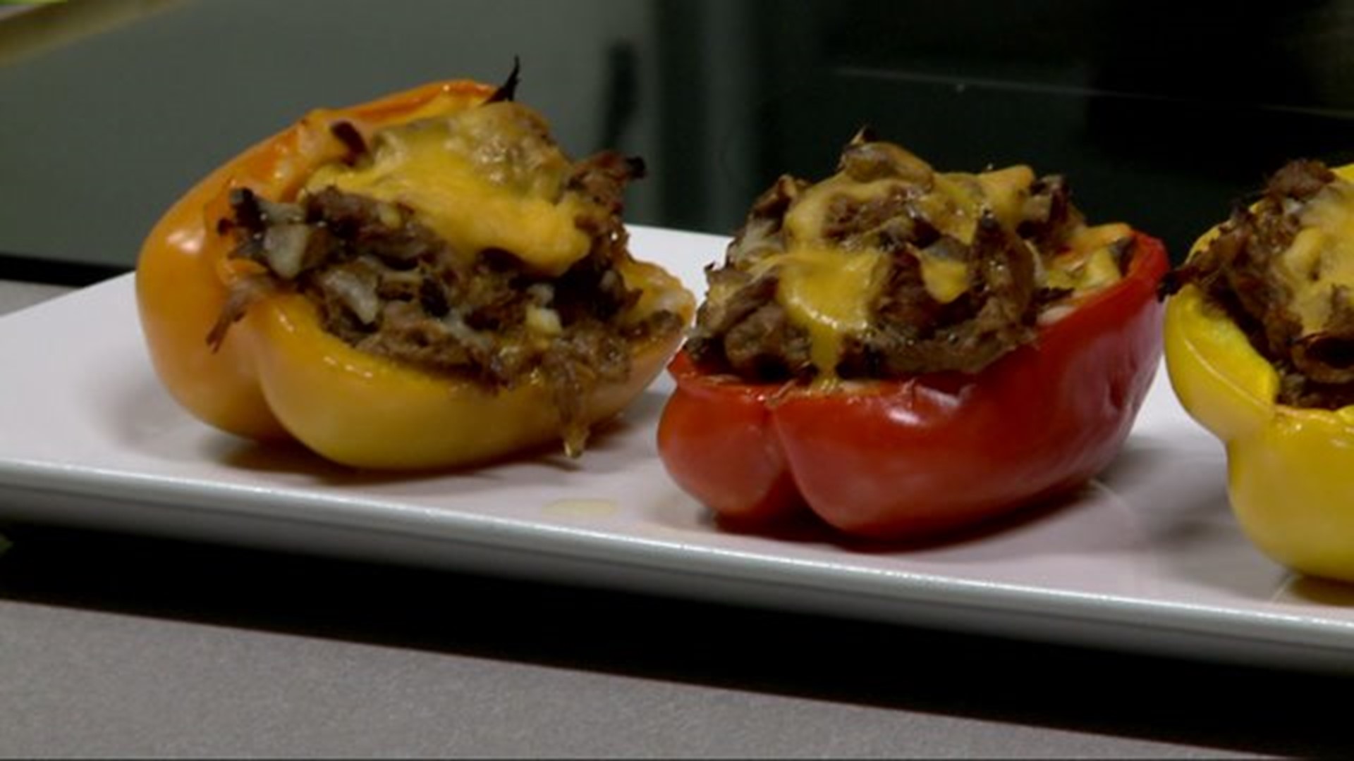 Philly cheesesteak-stuffed peppers