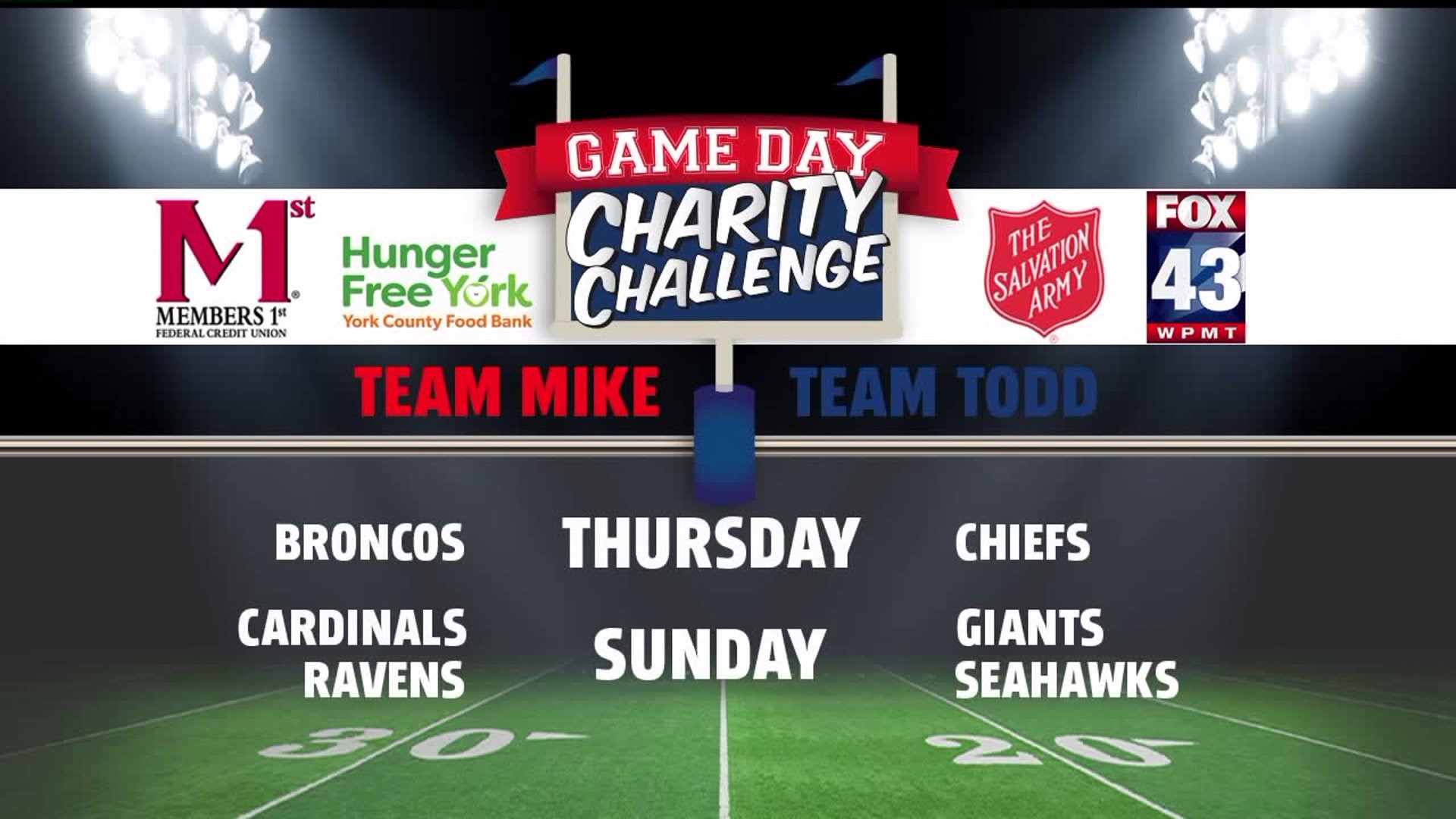 Game Day Charity Challenge - Week 4