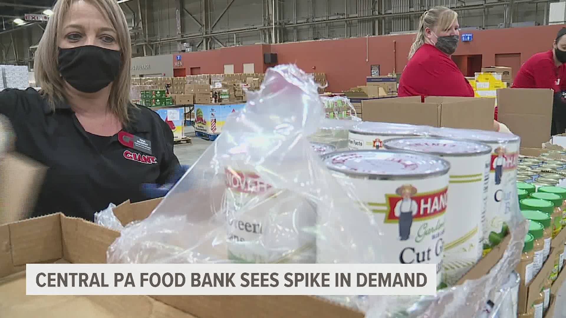 Organizers say the Central PA Food Bank is seeing about a 40 percent increase in need since the pandemic began in the Spring or 65,000 more people every month.