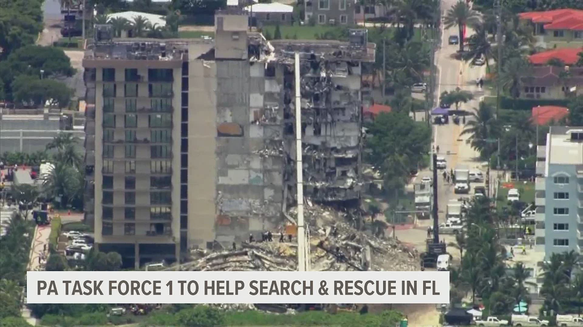 The task force is helping with search and rescue efforts as 145 people still remain missing.