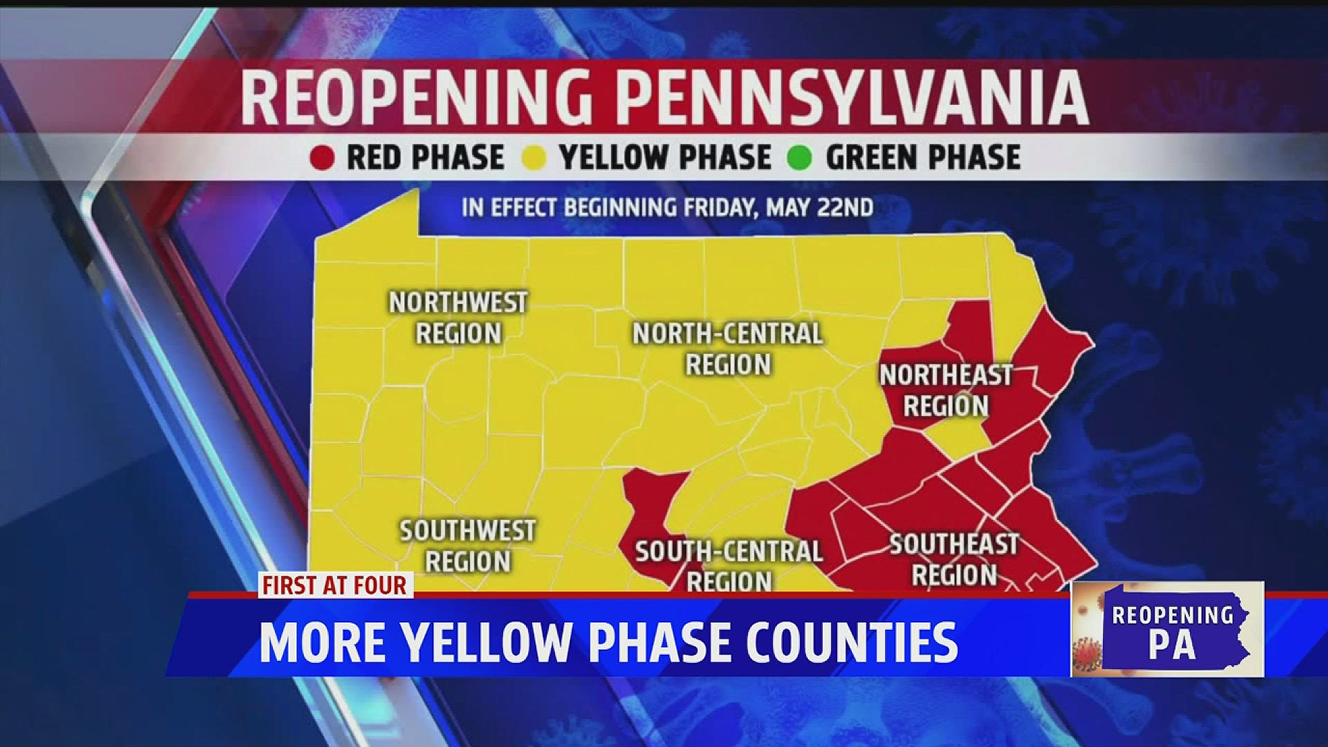 The list of counties includes some in our area, such as Adams, Cumberland, Juniata, Mifflin, Perry, and York.