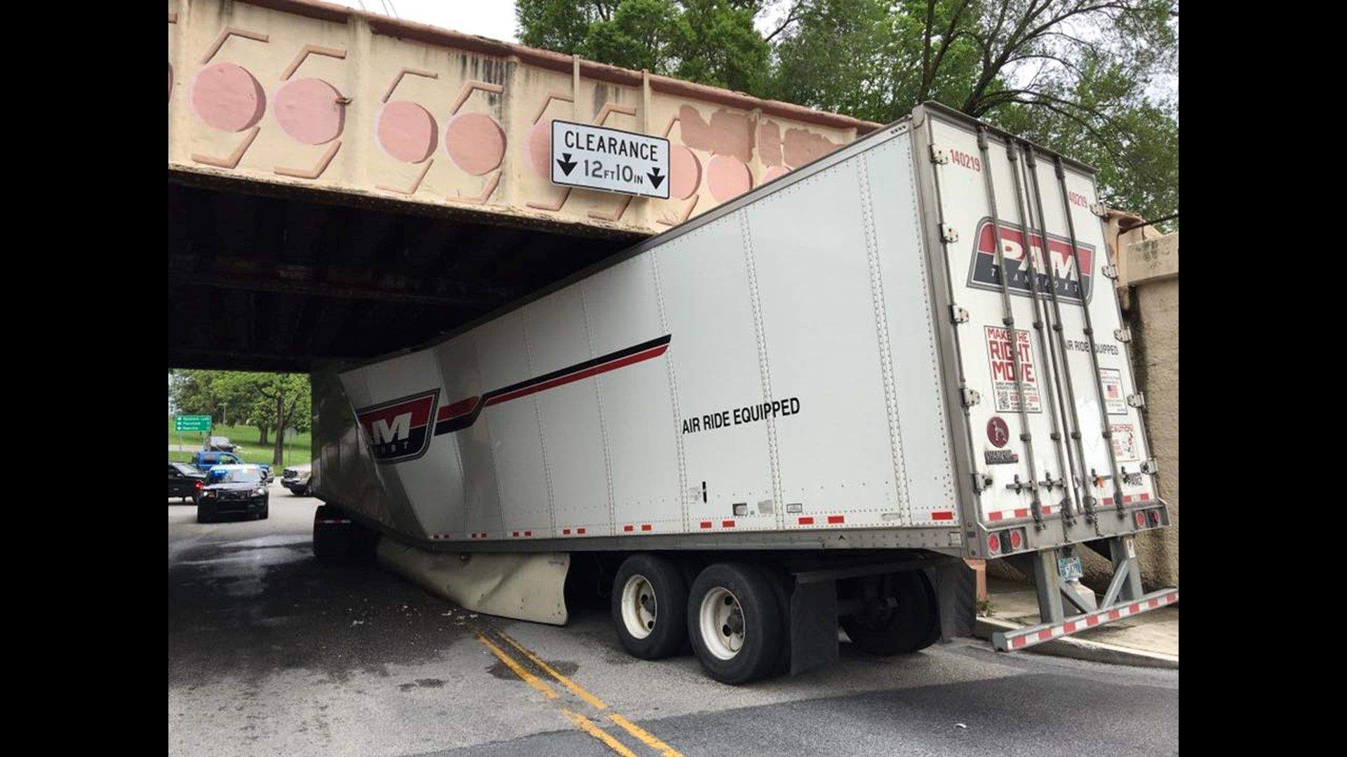 Tractor Trailer Stuck Under Railroad Bridge In Carlisle Borough | Fox43.com