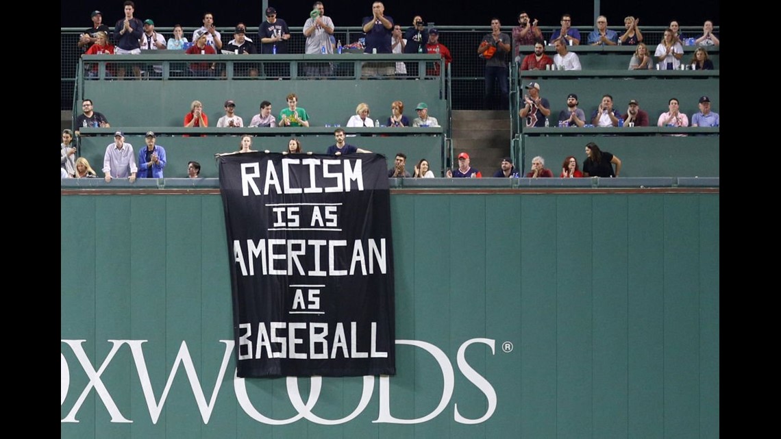 ‘Racism is as American as Baseball’ banner unfurled at Fenway Park ...