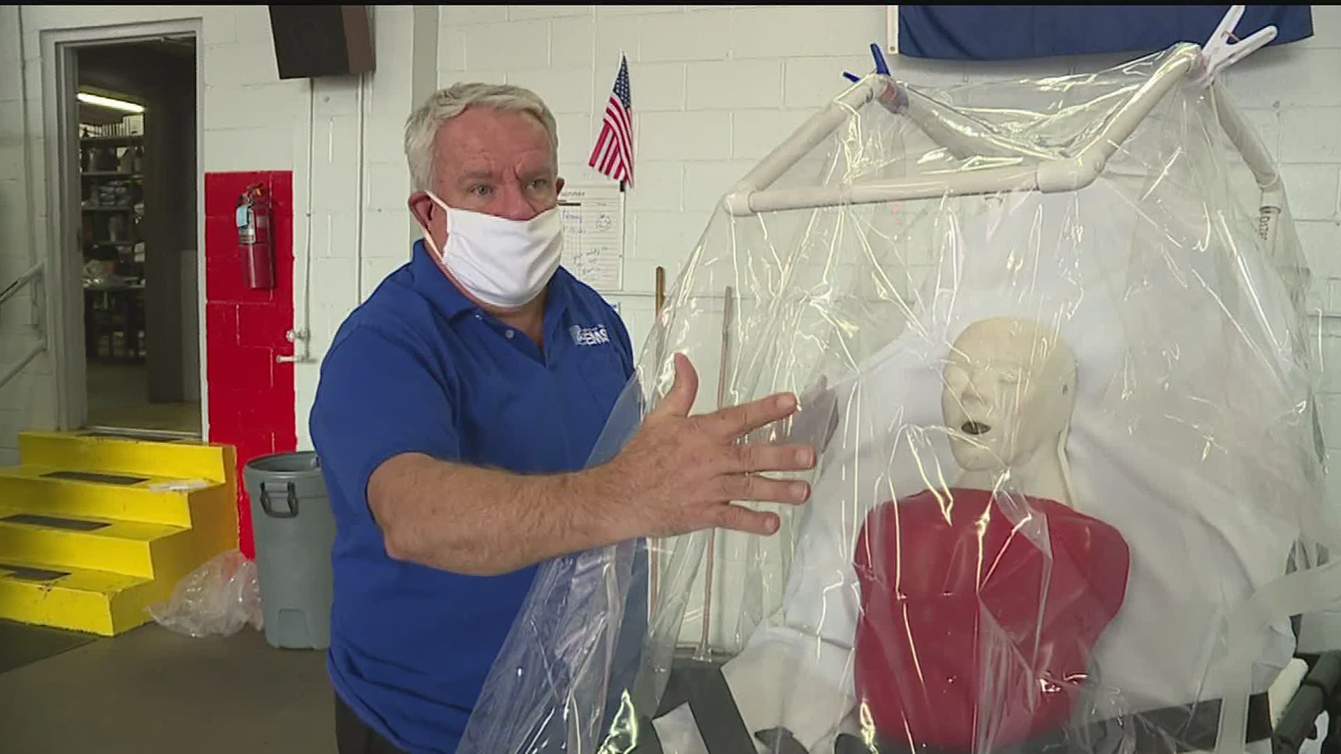 Susquehanna Valley EMS is the first in Lancaster County to use shower curtains to transport possible COVID-19 patients.