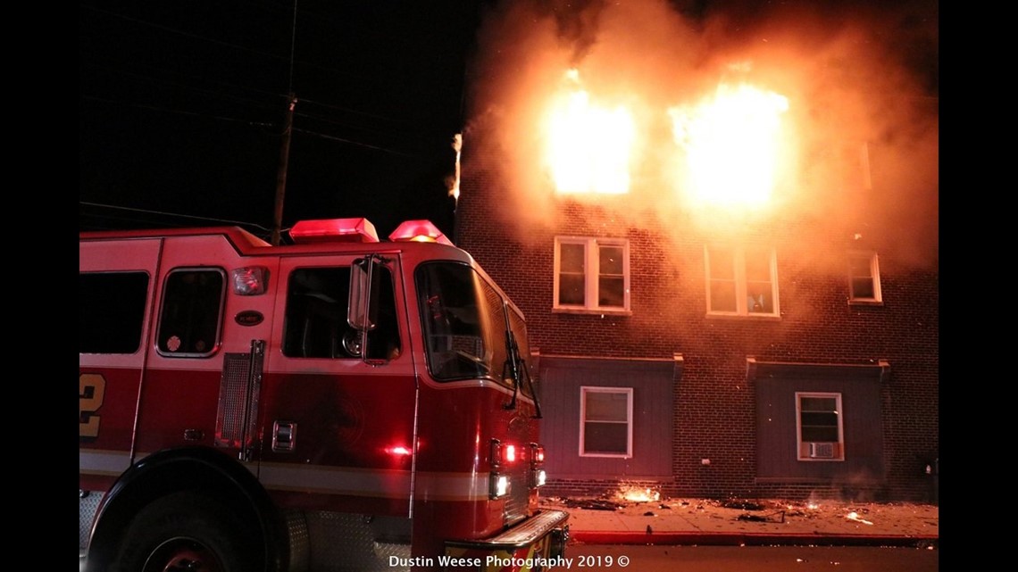 Seven displaced after building fire in Harrisburg