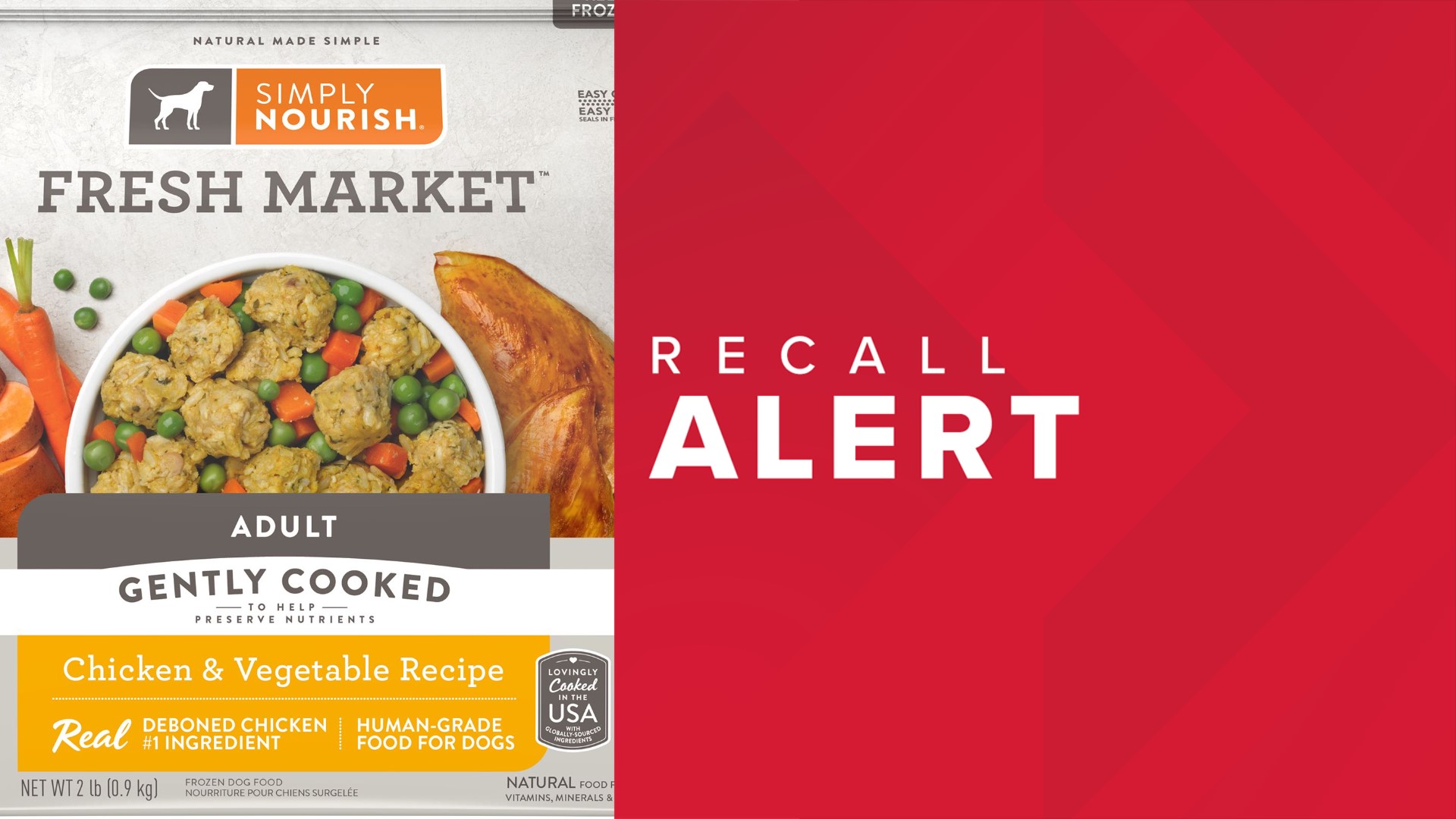 51,000 packages of Simply Nourish frozen dog food recalled due to