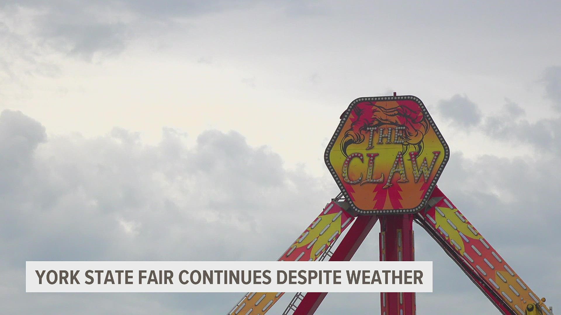 Organizers with the York State Fair say they usually make decisions closer to when the weather is expected to hit.