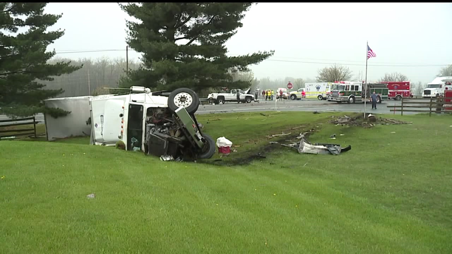 One taken to hospital and road closed for hours after crash in Adams Co.