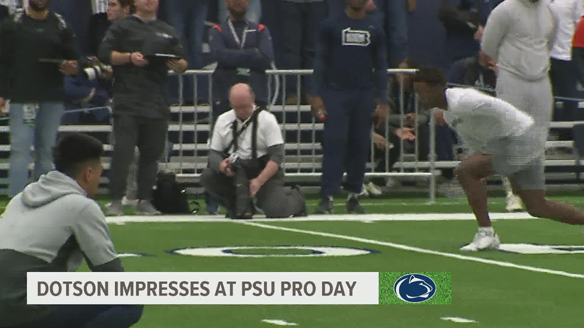 Penn State Star Wide Receiver shows skills in front of NFL scouts