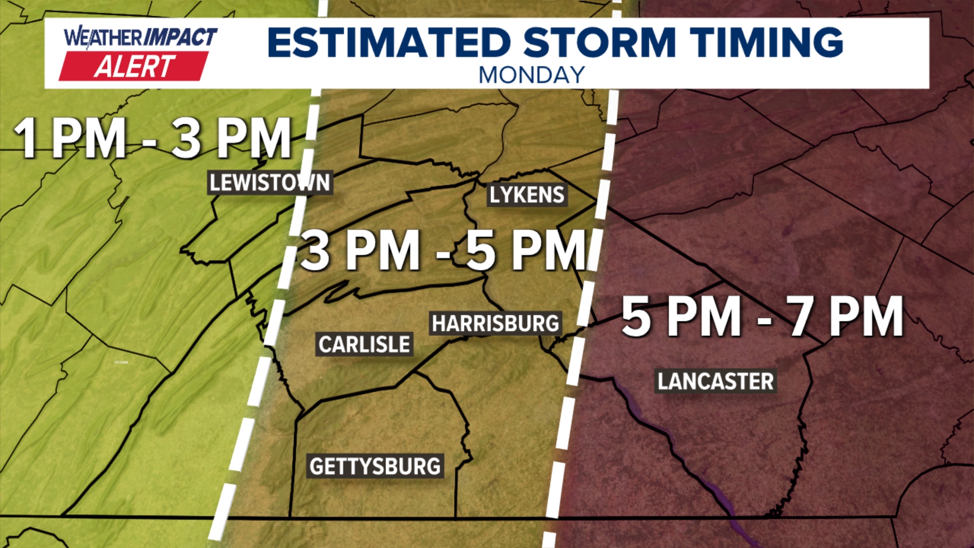Weather Impact Alert on Monday for strong winds and potential severe ...
