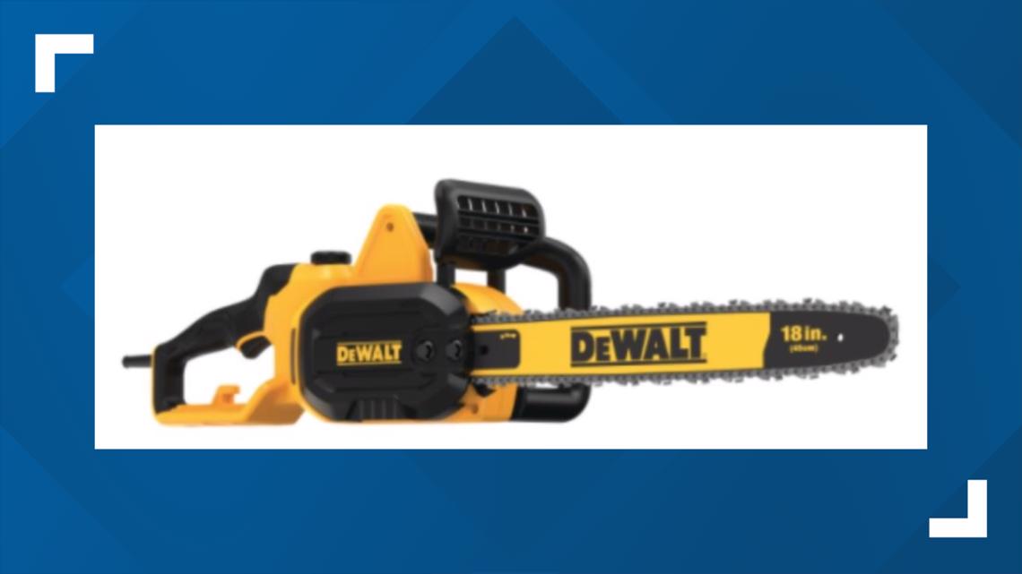 DeWalt recalls 8,500 chain saws due to injury risk
