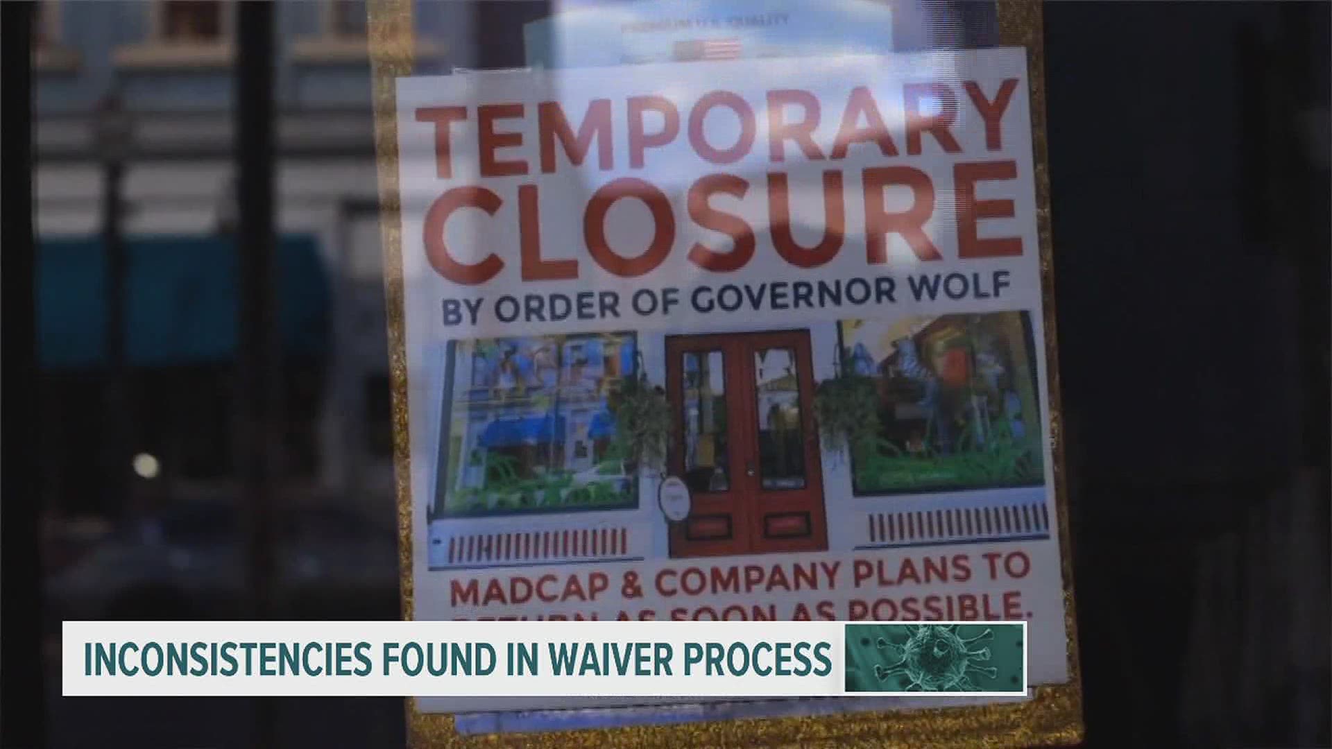 The waiver process allowed businesses to appeal Gov. Wolf's COVID-19 closure order