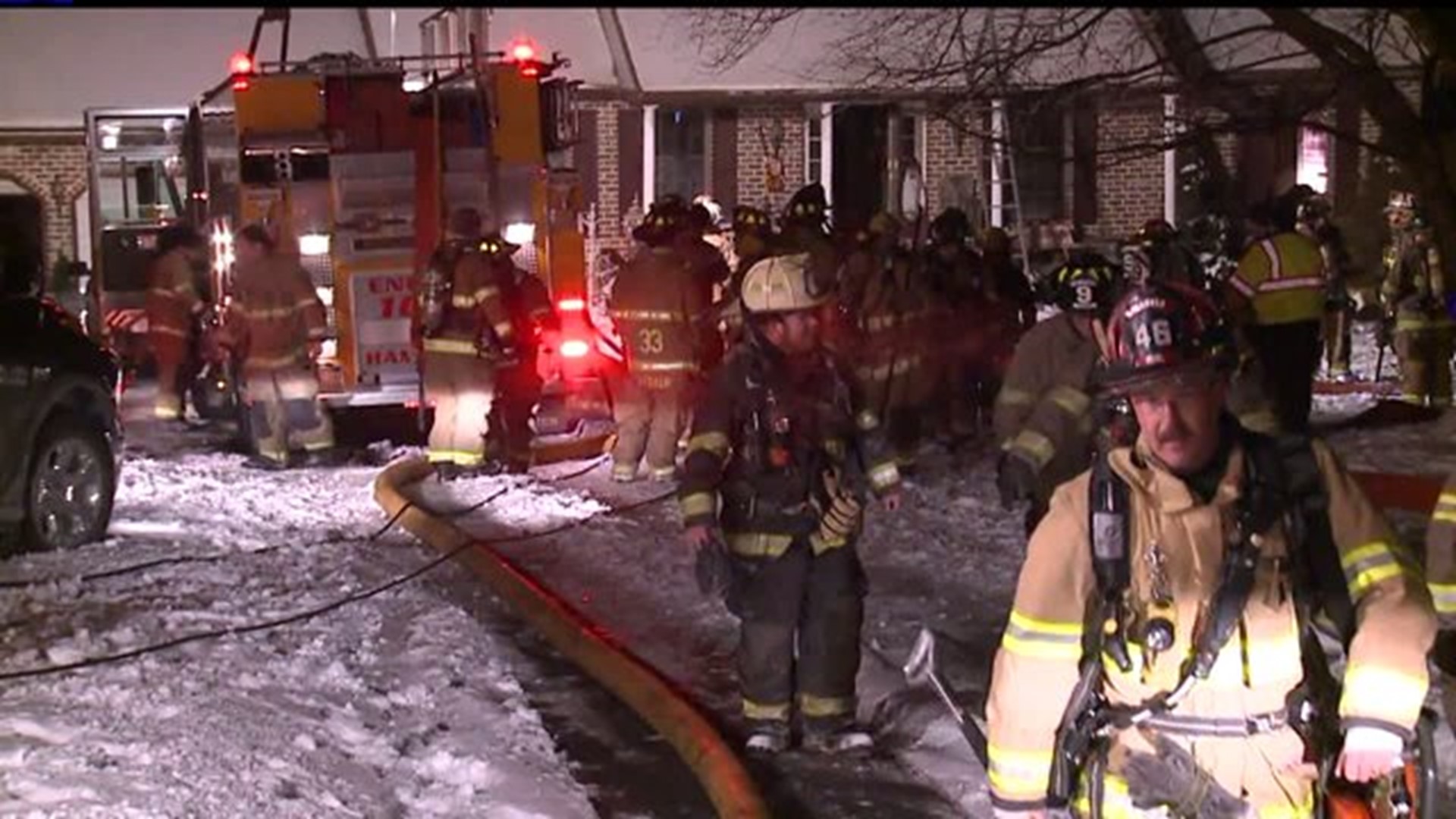 Crews respond to a fire at an Adams County home