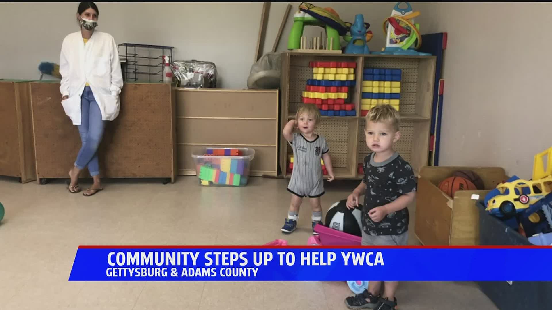 Thanking the Community  for helping the YWCA. Local members of the community stepped up to help the YWCA