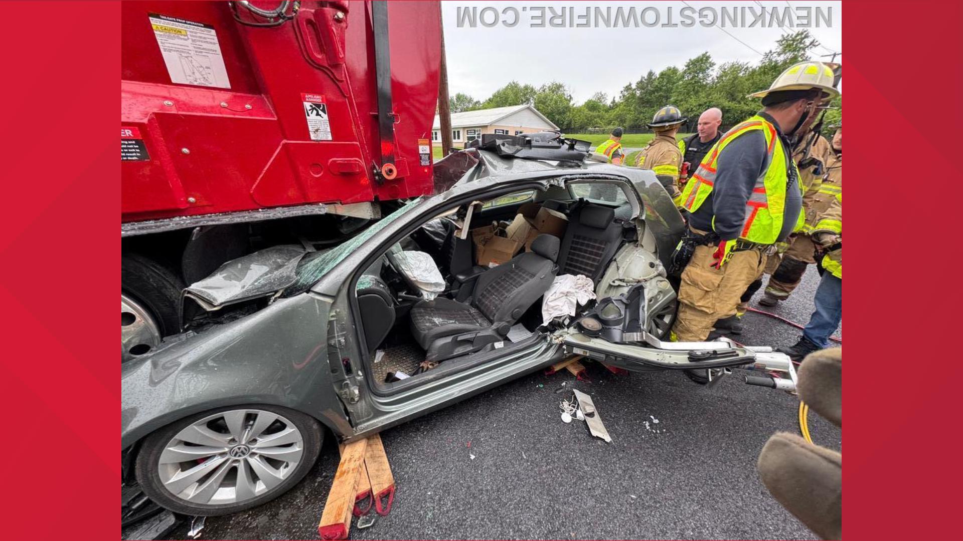 Cumberland County driver sent to hospital after crashing into garbage ...