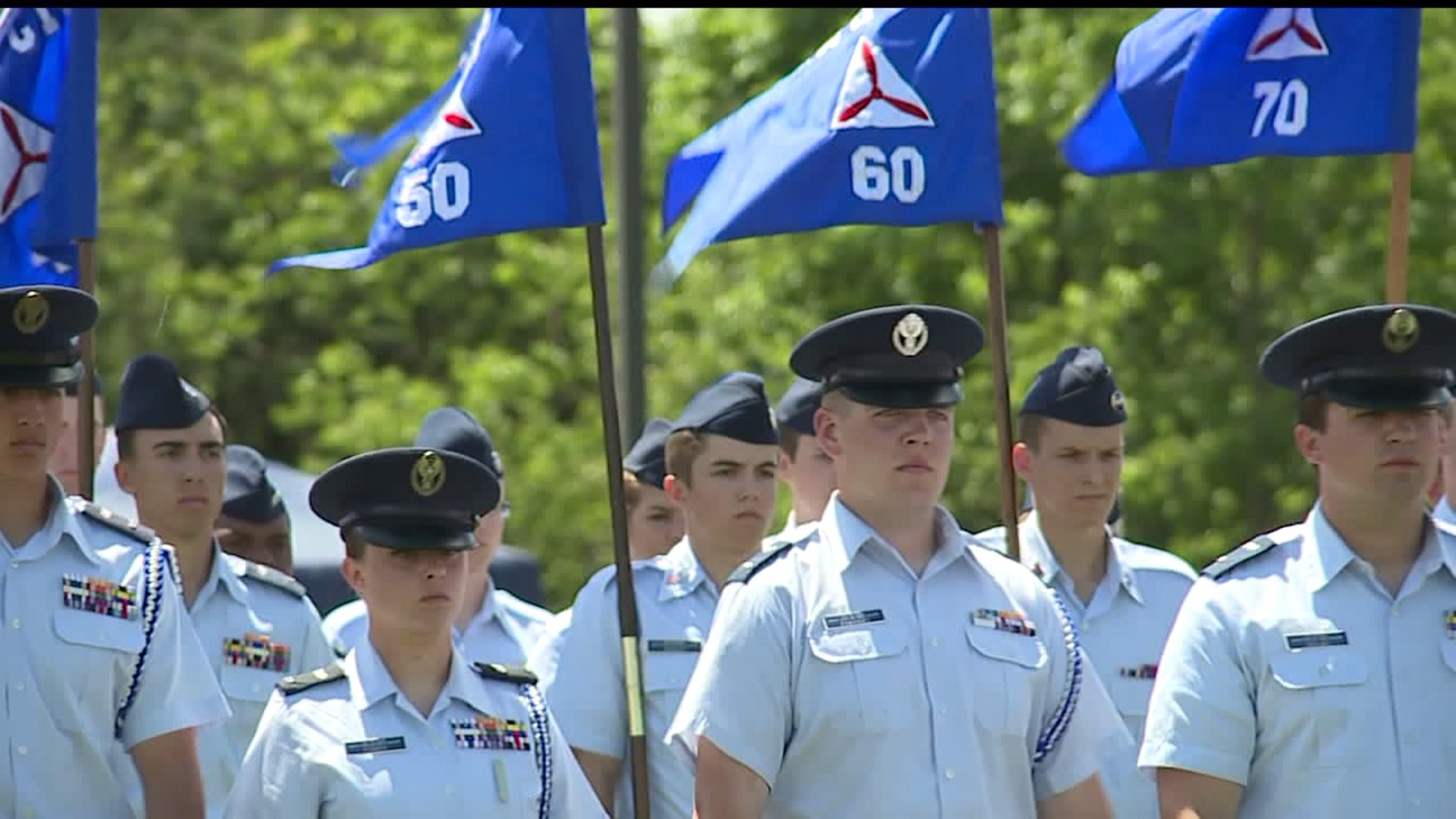 Cadets of Civil Air Patrol graduate at Fort Indiantown Gap