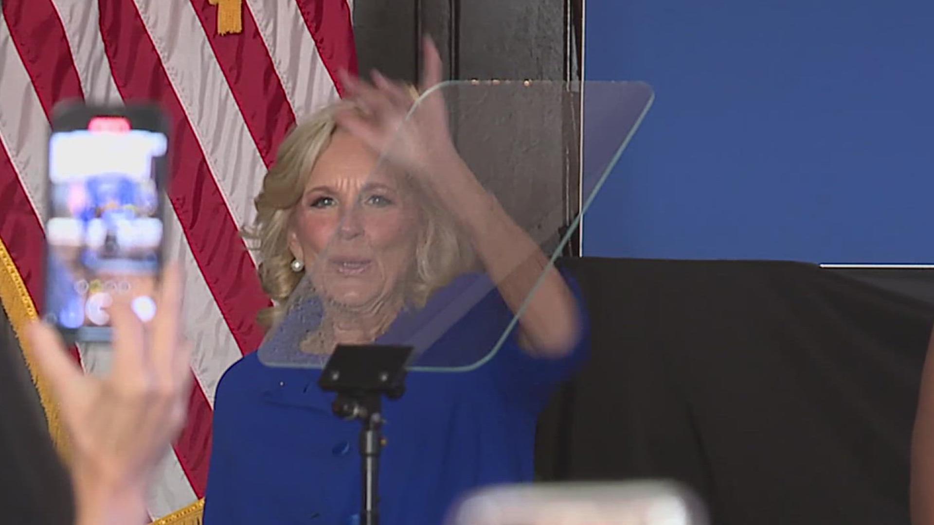 Dr. Jill Biden encouraged people to get out and vote ahead of Election Day at the Civic Club of Harrisburg on Sunday.