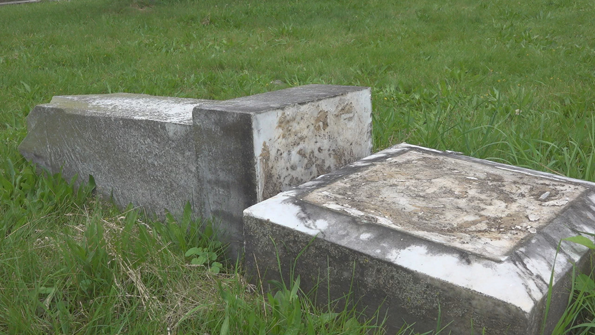 York's first and largest African American cemetery was closed on Wednesday after workers found another toppled headstone.