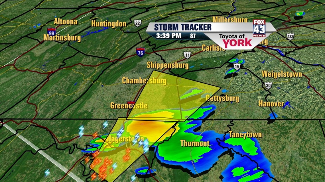 Severe Thunderstorm Warning for Franklin and Adams Counties | fox43.com